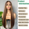 Human Hair Blend Middle Part Lace wig